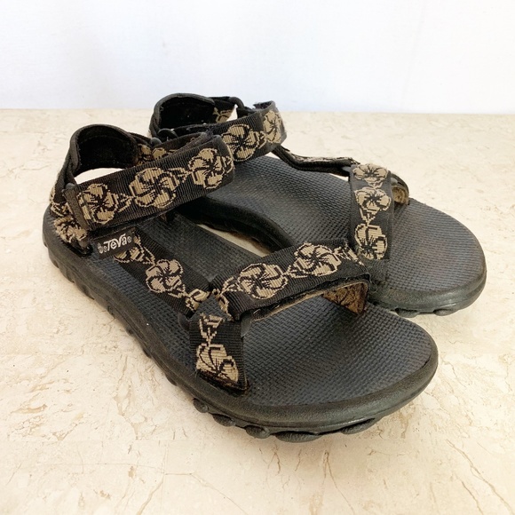 Teva Shoes - Teva Storm Sandals 9 M Black w Beige Flowers